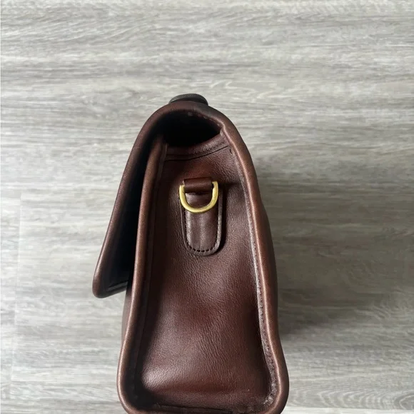 Vintage 1997 Coach 9870 Court Top Handle Leather Bag Dark Brown Crossbody Bag - Picture 2 of 13